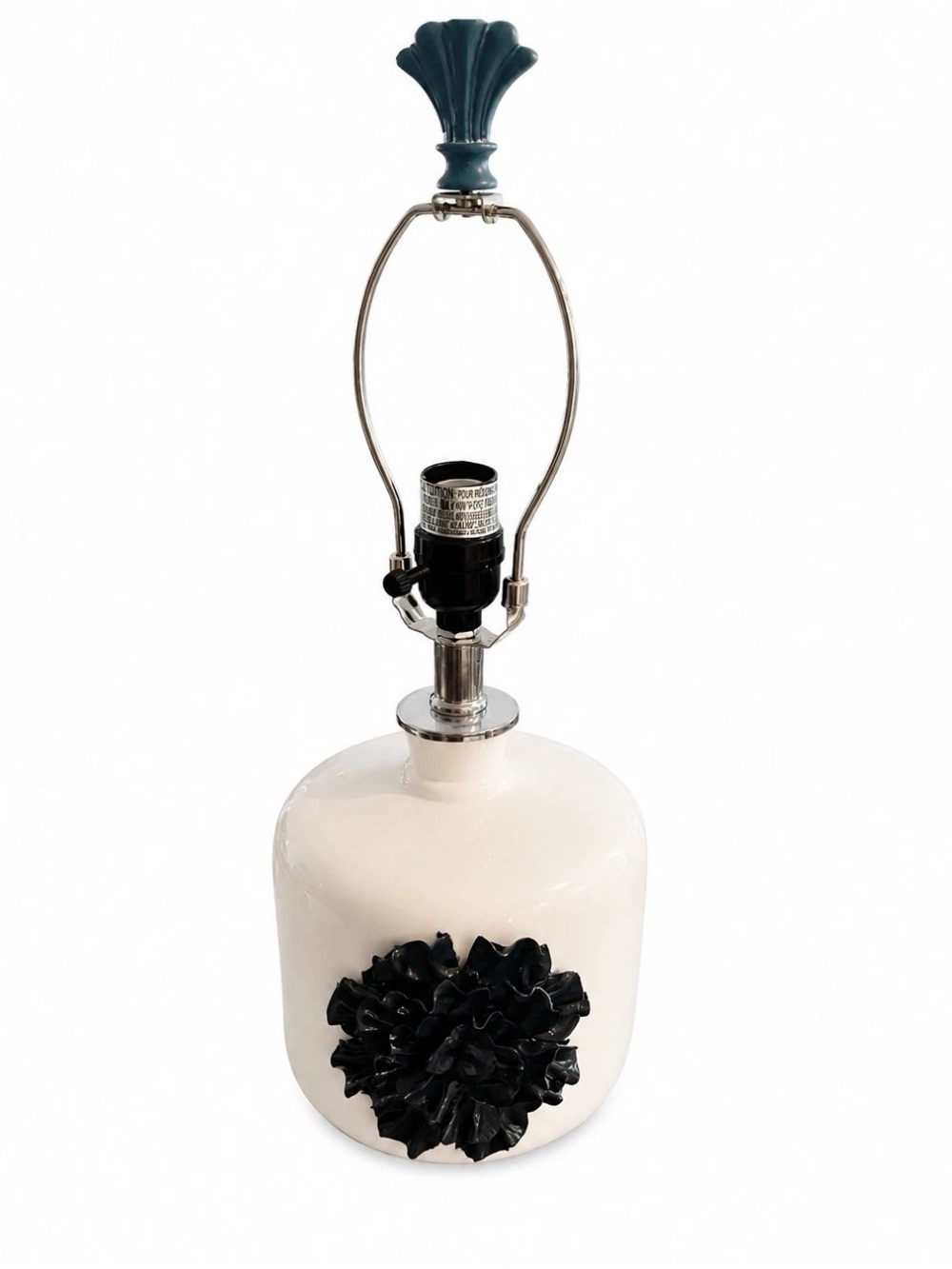Safavieh Olinda Table Lamp Blue Dimensional Ruffled Flower No Shade